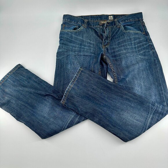 Marc Ecko Men's Cut & Sew Blue Denim Straight Fit Jeans Size 32 Y2K - Picture 1 of 7